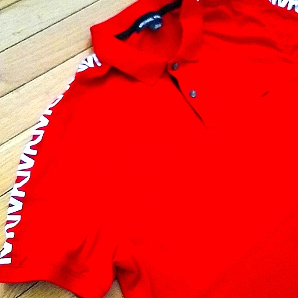 MICHAEL Kors polo shirt with MK logo on sleeve